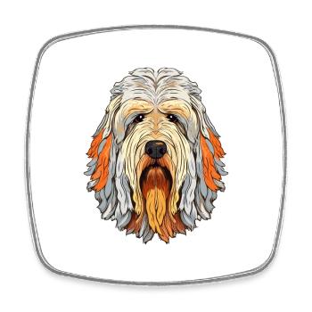 Komondor chien race aquarelle dessin animé Kawaii couleur - Magnet carré - blanc - Devant
