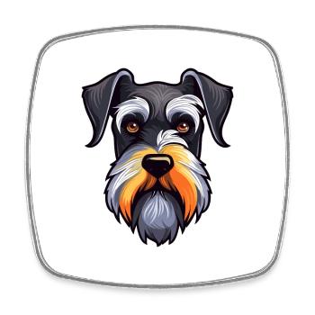 Schnauzer Hunderasse Aquarell Karikatur Kawaii Colo - Viereckiger Kühlschrankmagnet - Weiß - Vorne