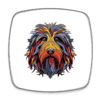 Bergamasco Hunderasse Aquarell Karikatur Kawaii Col - Viereckiger Kühlschrankmagnet - Weiß - Vorne