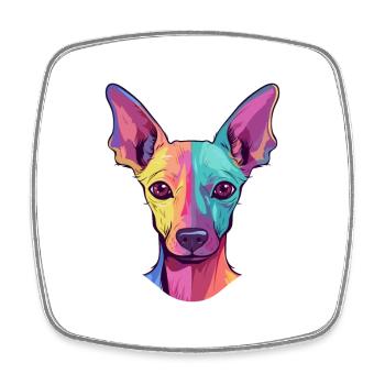 Mexican Hairless Dog Breed Watercolor Cartoon Kawa - Square fridge magnet - white - Front