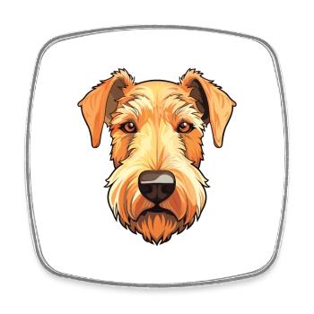 Lakeland Terrier Hunderasse Aquarell Karikatur Kawa - Viereckiger Kühlschrankmagnet - Weiß - Vorne