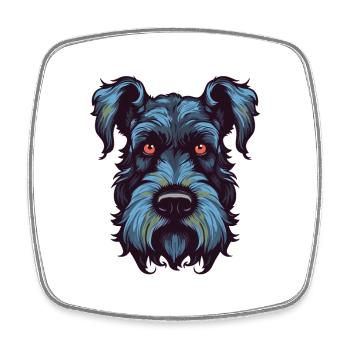 Kerry Blue Terrier Hunderasse Aquarell Karikatur Ka - Viereckiger Kühlschrankmagnet - Weiß - Vorne