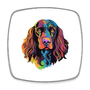 Boykin Épagneul chien race aquarelle dessin animé Kawaii - Magnet carré - blanc - Devant