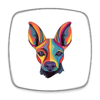 Xoloitzcuintli race de chien aquarelle dessin animé kawaii - Magnet carré - blanc - Devant