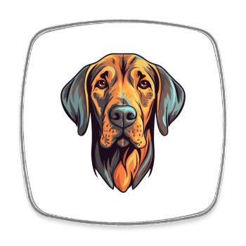 Plott Hund Hund Rasse Aquarell Cartoon Kawaii Co - Viereckiger Kühlschrankmagnet - Weiß - Vorne