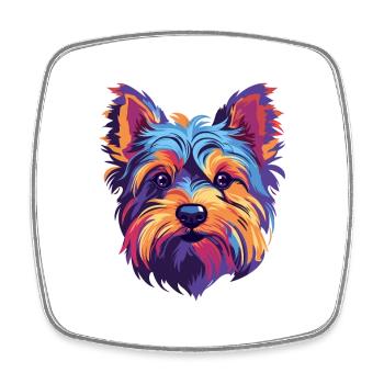 YORKIES Dog Breed Watercolor Cartoon Kawaii Colorf - Square fridge magnet - white - Front