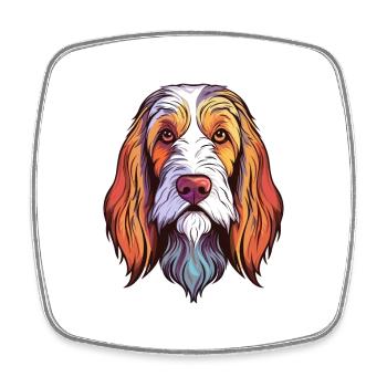 Basset Griffon Vendeen Hunderasse Aquarell Cartoo - Viereckiger Kühlschrankmagnet - Weiß - Vorne