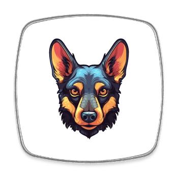 Australischer Kelpie Hund Rasse Aquarell Karikatur Kaw - Viereckiger Kühlschrankmagnet - Weiß - Vorne