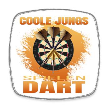 Coole Jungs spielen Dart - Viereckiger Kühlschrankmagnet - Weiß - Vorne