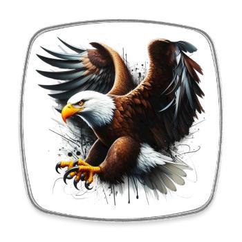 Adler - Viereckiger Kühlschrankmagnet - Weiß - Vorne
