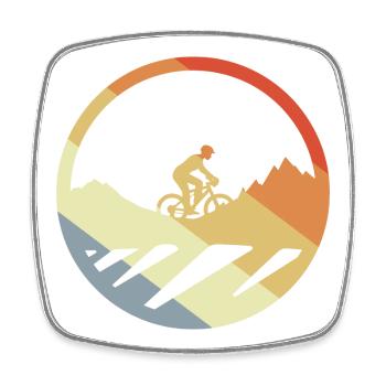 Mountain Biking Drawing Vintage - Square fridge magnet - white - Front