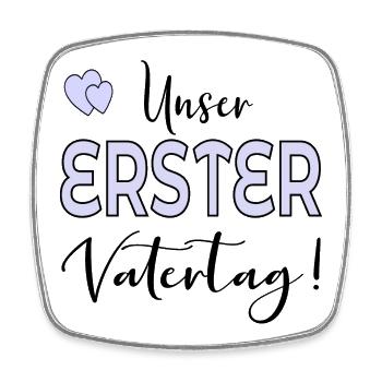 UNSER ERSTER VATERTAG BABY PAPA - Viereckiger Kühlschrankmagnet - Weiß - Vorne