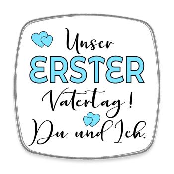 1. VATERTAG BABY - PAPA - Viereckiger Kühlschrankmagnet - Weiß - Vorne