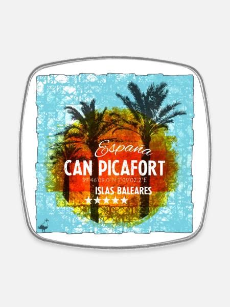 Can Picafort - Viereckiger Kühlschrankmagnet - Weiß