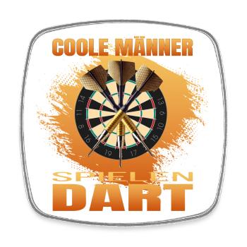 Coole Männer spielen Dart - Viereckiger Kühlschrankmagnet - Weiß - Vorne