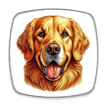Golden Retriever Labrador Dog - Square fridge magnet - white - Front