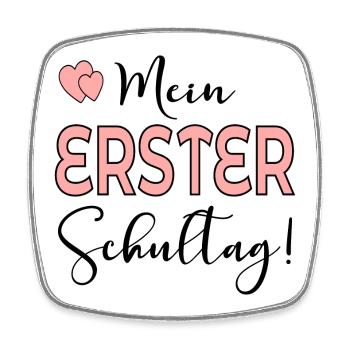 Mein erster Schultag EINSCHULUNG - Viereckiger Kühlschrankmagnet - Weiß - Vorne