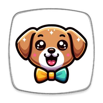 Beau Bowwow: The Dapper Pup - Square fridge magnet - white - Front