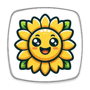 Sunny Blossom: The Radiant Sunflower - Square fridge magnet - white - Front