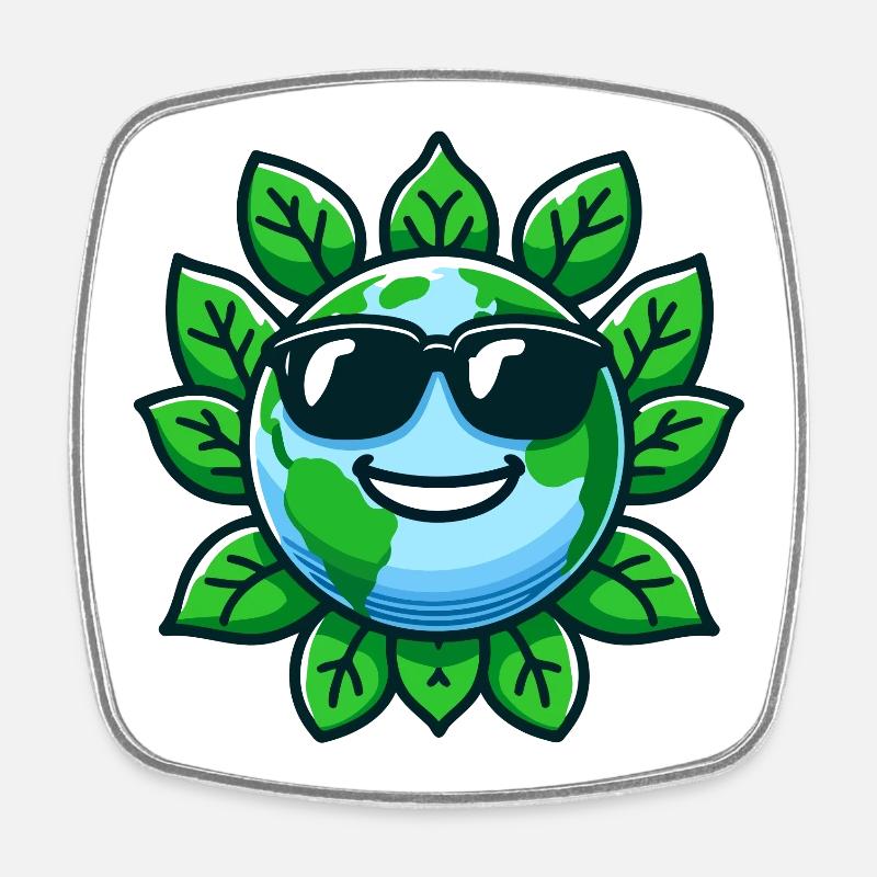 Cool Planet : la Terre respectueuse de l’environnement - Magnet carré - blanc