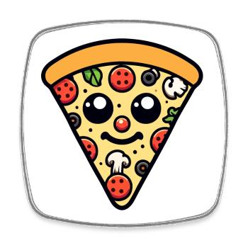 Pepperoni plein d’entrain : la tranche heureuse - Magnet carré - blanc - Devant