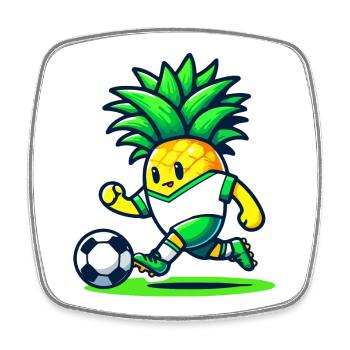Gardien de but ananas : la star du football - Magnet carré - blanc - Devant