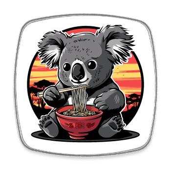Funny Koala Bear Ramen Noodles Koala Bear Koala - Square fridge magnet - white - Front