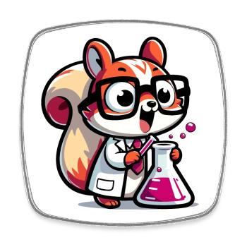 Chimiste Coon : le génie du laboratoire - Magnet carré - blanc - Devant