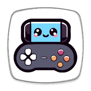 Game Buddy: Das fröhliche Joypad - Viereckiger Kühlschrankmagnet - Weiß - Vorne