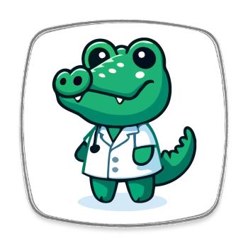 Doc Gator: Der Heiler des Sumpflandes - Viereckiger Kühlschrankmagnet - Weiß - Vorne