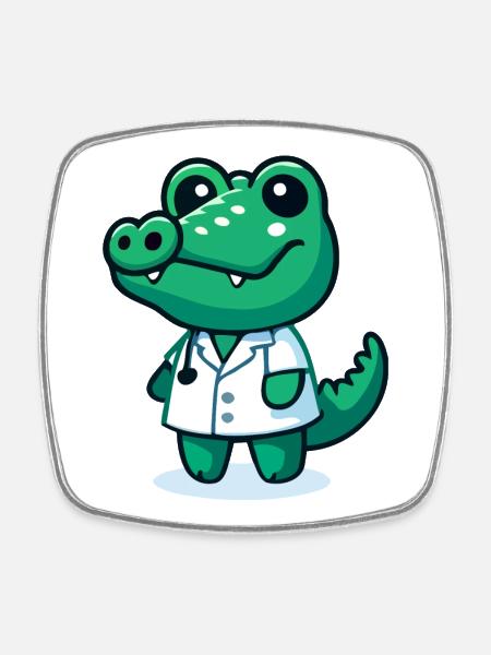Doc Gator : Le guérisseur des marais - Magnet carré - blanc
