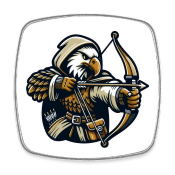 Skyward Archer: Der Adlerschütze - Viereckiger Kühlschrankmagnet - Weiß - Vorne
