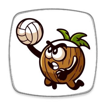 Spike le gland de volley-ball - Magnet carré - blanc - Devant