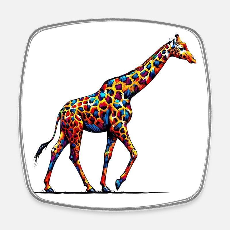 Giraffe - Viereckiger Kühlschrankmagnet - Weiß