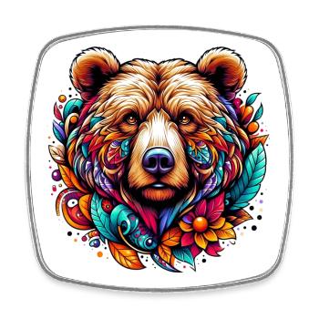Bear - Square fridge magnet - white - Front