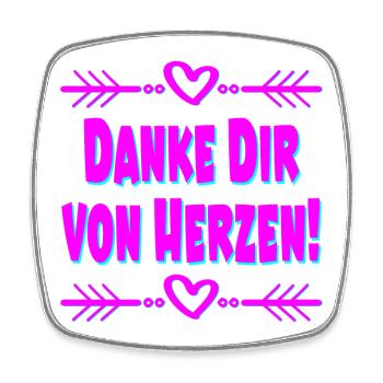 DANKE DIR VON HERZEN - Viereckiger Kühlschrankmagnet - Weiß - Vorne