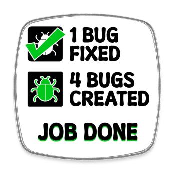 Programmierer Developer Bugfixing Bugs Skripting - Viereckiger Kühlschrankmagnet - Weiß - Vorne