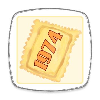 52. GEBURTSTAG 1974 PASTA - Viereckiger Kühlschrankmagnet - Weiß - Vorne