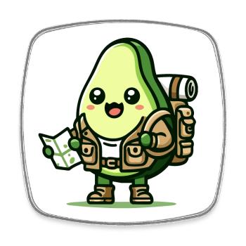 Avocado-Abenteurer Toon - Viereckiger Kühlschrankmagnet - Weiß - Vorne