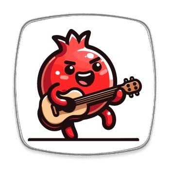 Granatapfel-Melodie - Viereckiger Kühlschrankmagnet - Weiß - Vorne