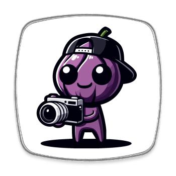PicBerry le Shutterbug - Magnet carré - blanc - Devant