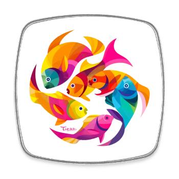 Tropische Farben - Viereckiger Kühlschrankmagnet - Weiß - Vorne