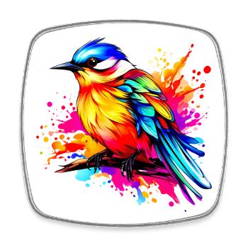 Colorful Bird - Square fridge magnet - white - Front