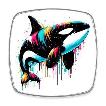 Killer whale - Square fridge magnet - white - Front
