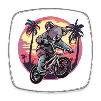 Koalabär Fahrrad Koalabären Fahrradfahrer Bmx Bike - Viereckiger Kühlschrankmagnet - Weiß - Vorne