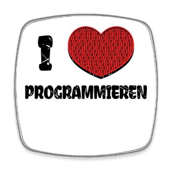 Developer Herz Webentwickler Statement Computer - Viereckiger Kühlschrankmagnet - Weiß - Vorne
