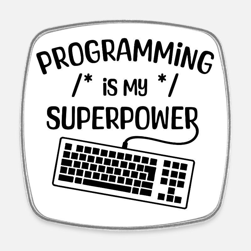 Computerfreak Statement Developer Programmierer - Viereckiger Kühlschrankmagnet - Weiß