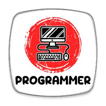 Développeur informatique Programmeur Code Scripting - Magnet carré - blanc - Devant