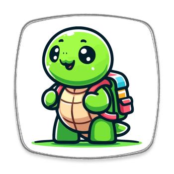 Trailblazer Turtle: The Explorer - Square fridge magnet - white - Front