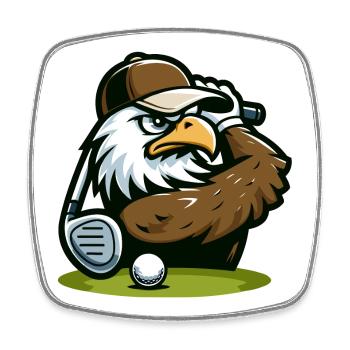 Eagle Ace : le pro du golf - Magnet carré - blanc - Devant